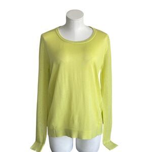 Cabi Women's Green Pullover Sweater Top M Long Sleeve Scoop Neck